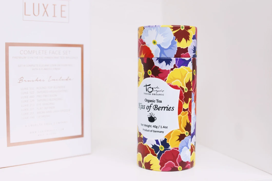 Eco-Friendly Color Printing Packaging Box Lid and Base Chocolate Tea Storage Paper Tube