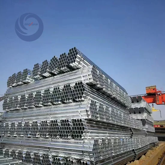 Tubo redondo de hierro galvanizado en caliente/Tubos de acero ERW galvanizados/Tubos de acero al carbono tubulares para la construcción de edificios de invernaderoTubo de acero galvanizado popular